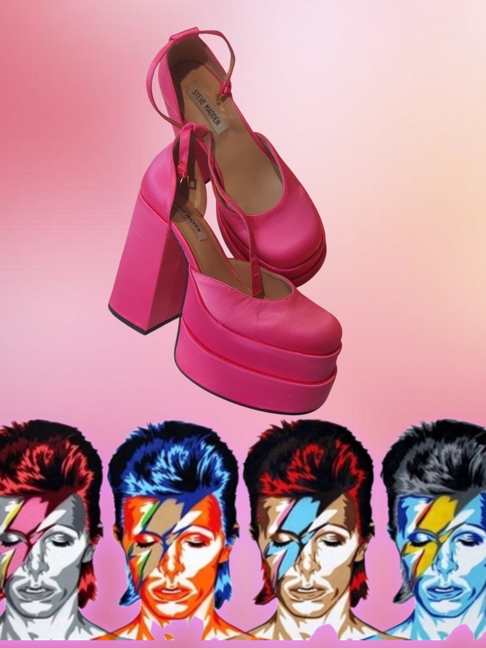 Steve Madden Hot Pink Platform Mary Jane Pumps